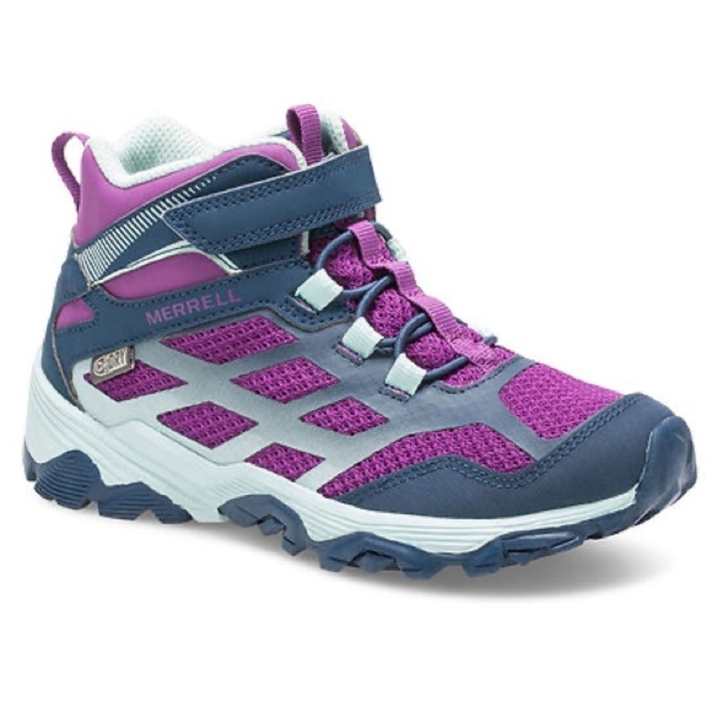 Merrell Moab FST Mid A/C Navy Plum Purple Shoe Hi Top Hiking Boots Size 36.5/5.5